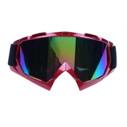 Ochelari unisex ski, snowboard si multe alte sporturi, rama rosie - lentila multicolora, O1RM